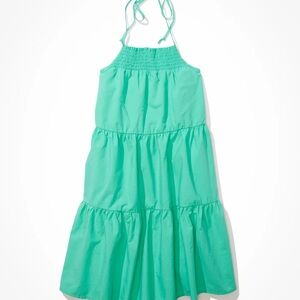 American Eagle  High-Neck Poplin Halter Mini Dress Size XL New With Tags